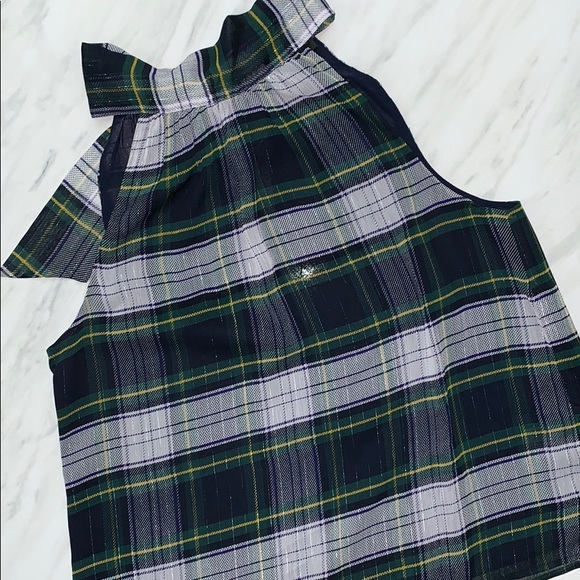 J. Crew Tops - J.Crew Navy/White Plaid Sleeveless Blouse